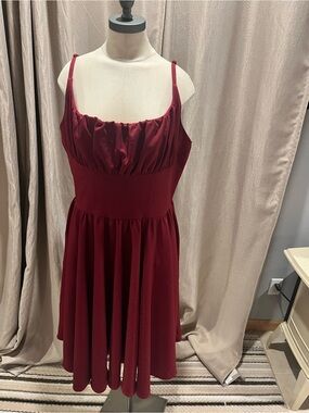 Pinup Couture wine Spaghetti Strap A-Line Dress